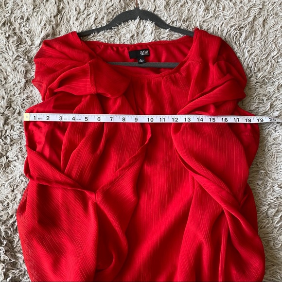 *SOLD*a.n.a (A New Approach) Red Dolman Blouse - Picture 7 of 7